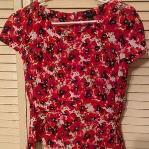 Ann Taylor Peplum Top with back zipper size 0